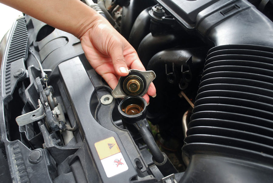 Car Radiator System Maintenance Of Opening The Radiator Cap Car